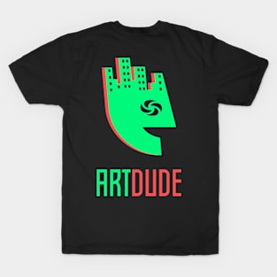 YourArtDude Logo In Lime And Red T-Shirt